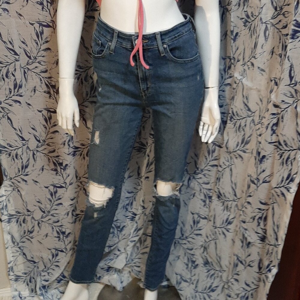 Levi's 721 High Rise Skinny Ripped Jeans Size 29